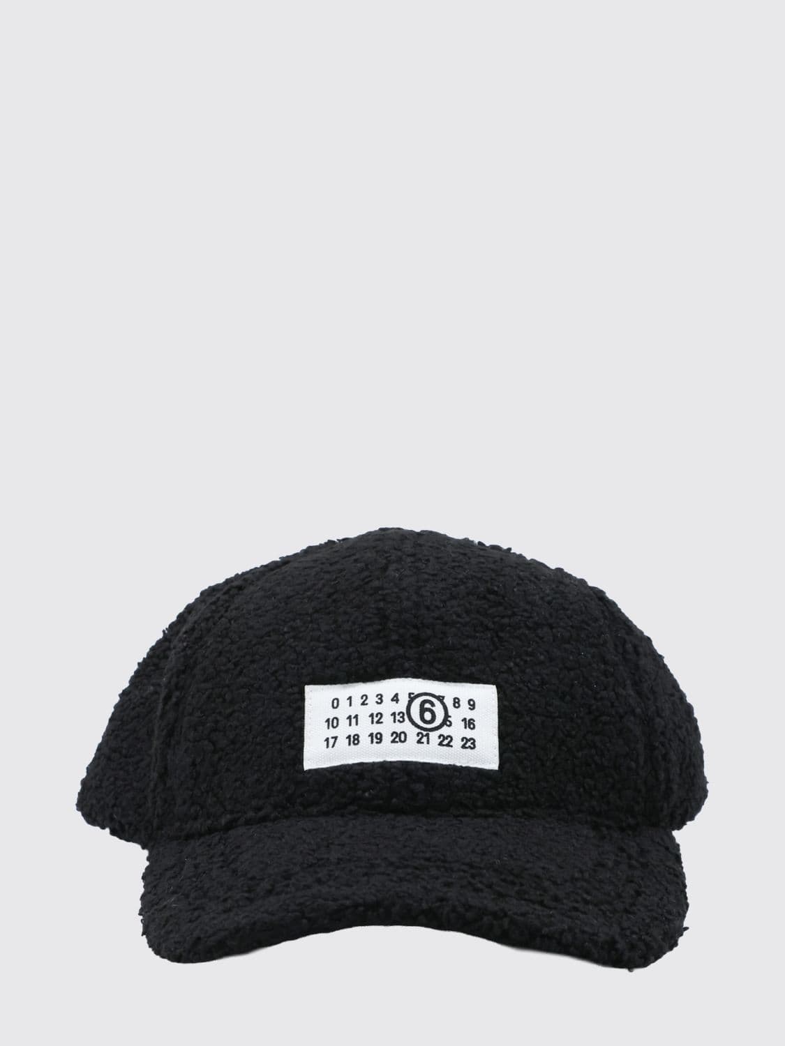 Mm6 Maison Margiela Shearling Baseball Cap with Numeric Logo · OS