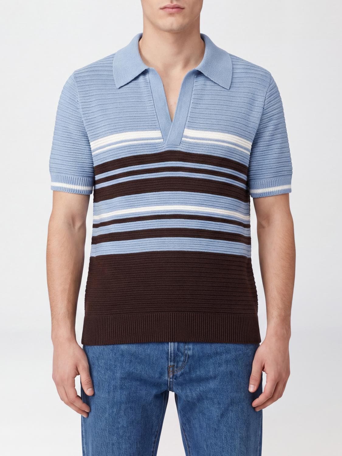 Ferragamo Polo Shirt Men color Gnawed Blue