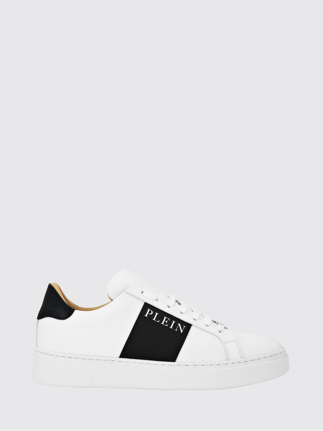 Philipp Plein Smooth Leather Low-Top Sneakers with Contrast Logo Print