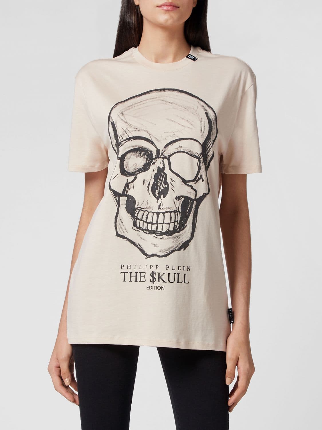 Philipp Plein Skull Jersey T-Shirt with Contrast Logo Print