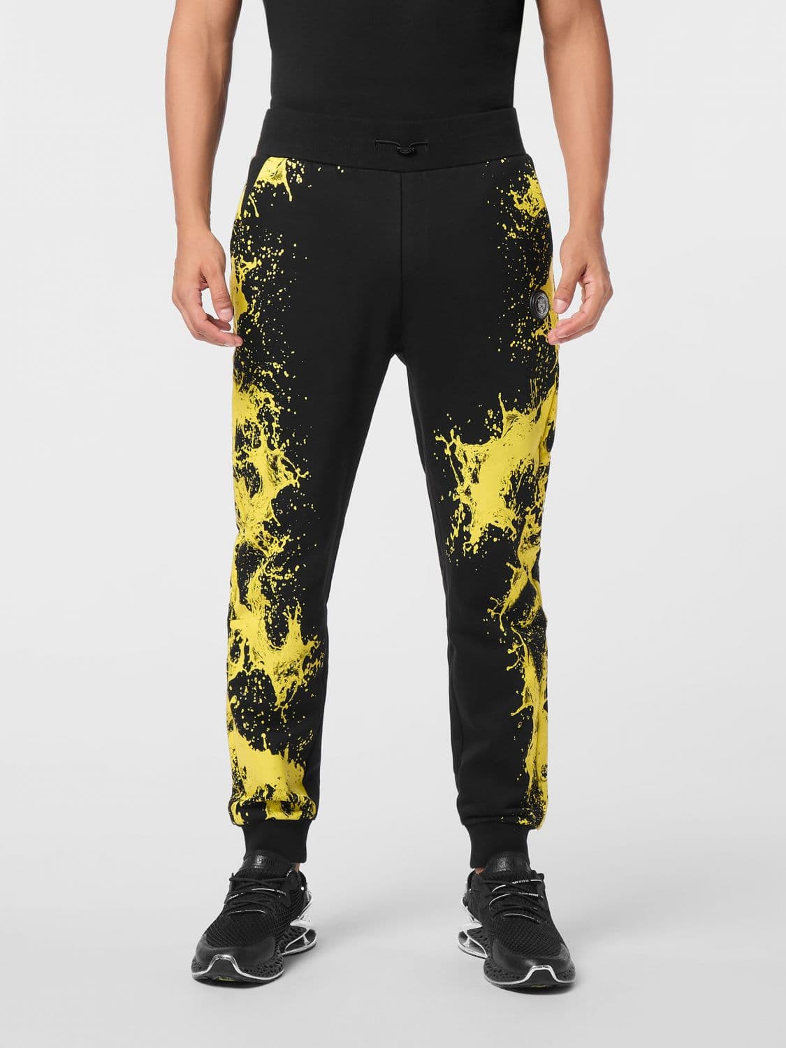 Plein Sport Abstract Print Jersey Jogging Trousers with Logo