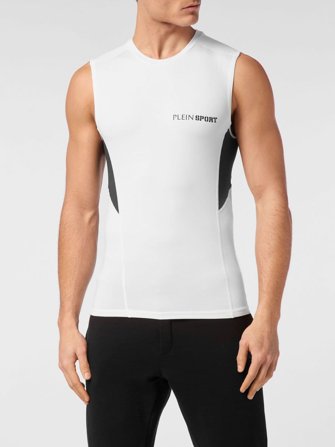 Plein Sport Slim Fit Cotton Tank Top with Contrast Logo