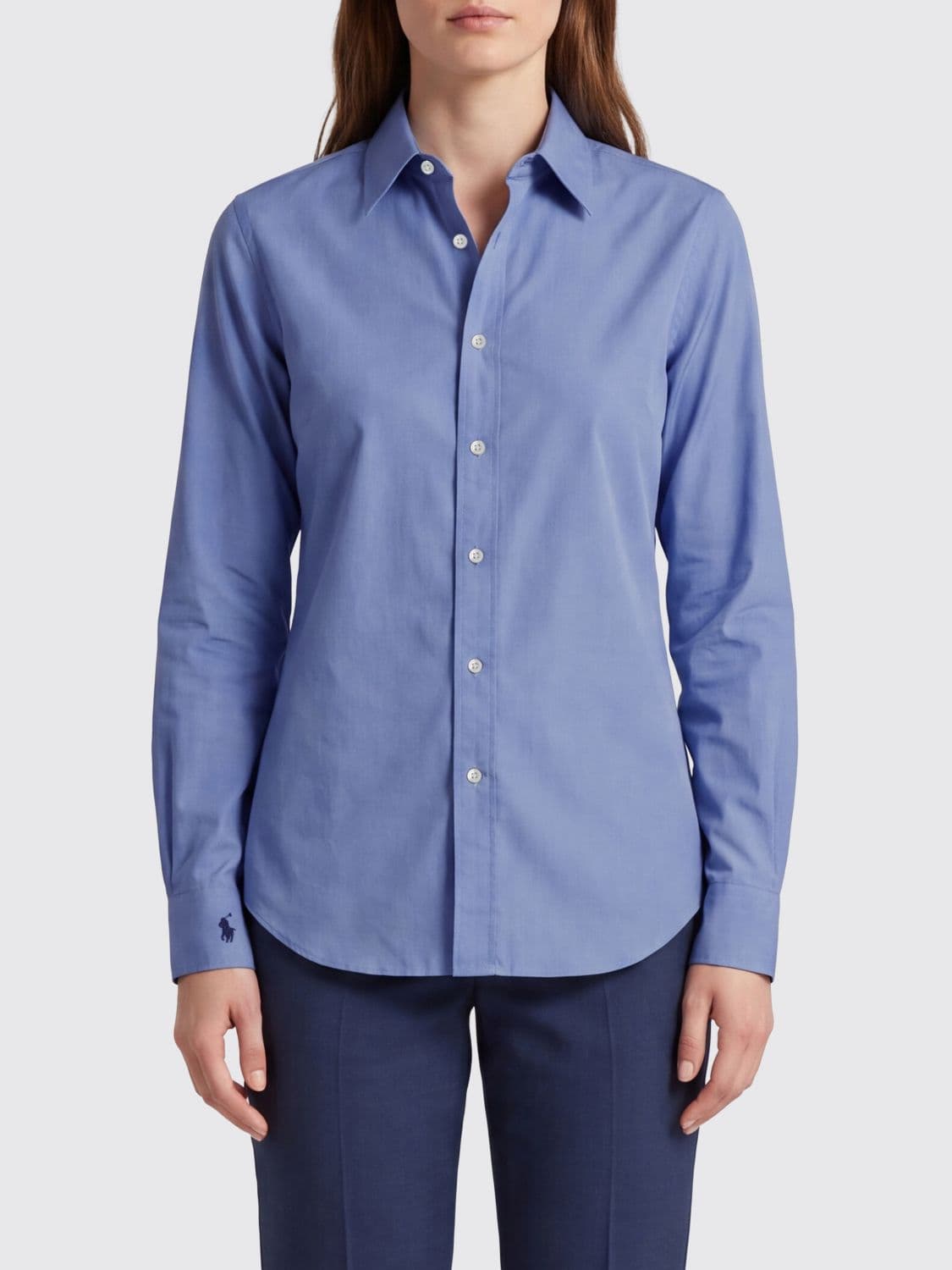 Polo Ralph Lauren Slim Fit Cotton Shirt with Embroidered Pony Logo