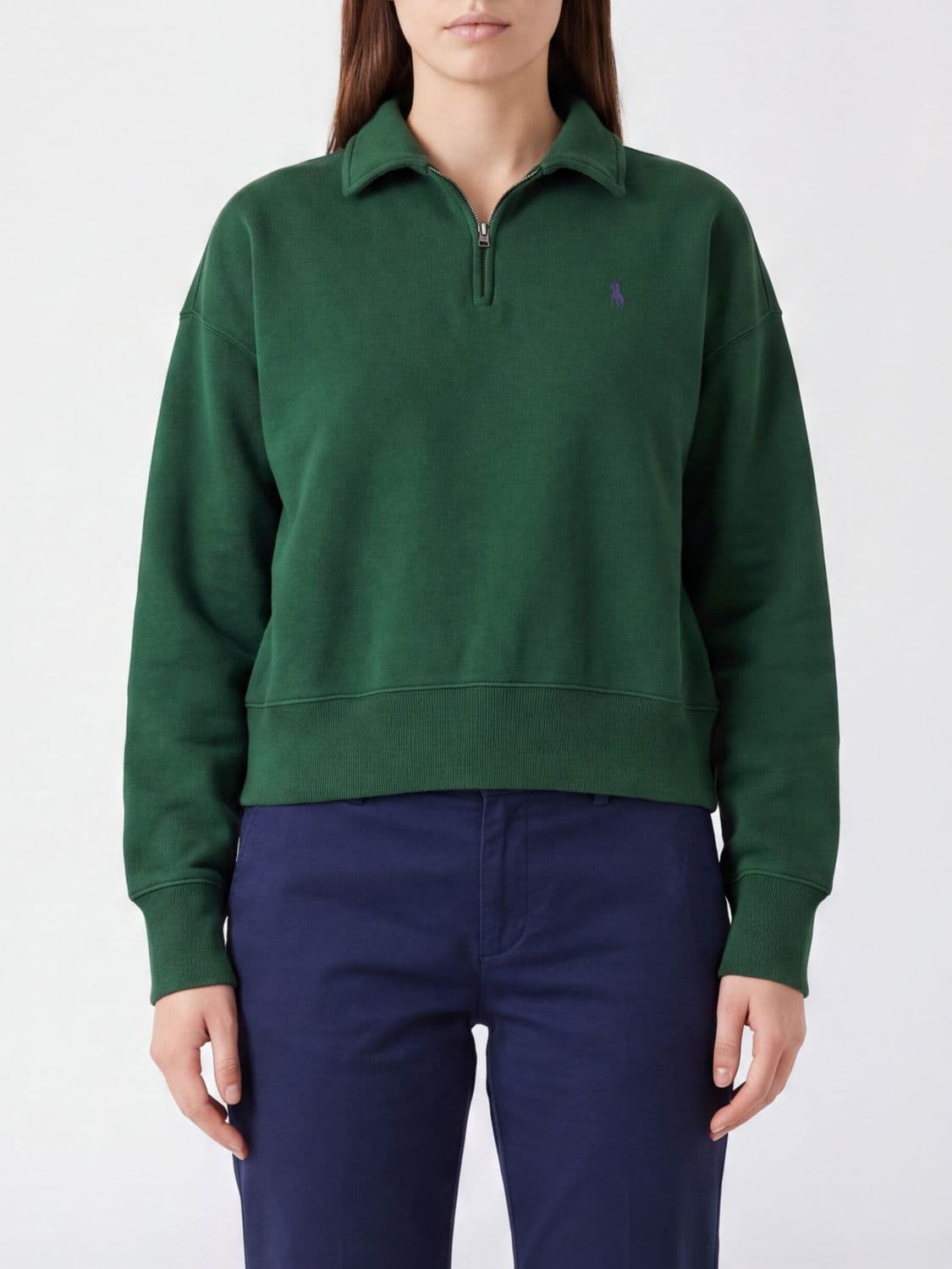 Polo Ralph Lauren Long-Sleeved Half-Zip Polo Shirt in Cotton Blend