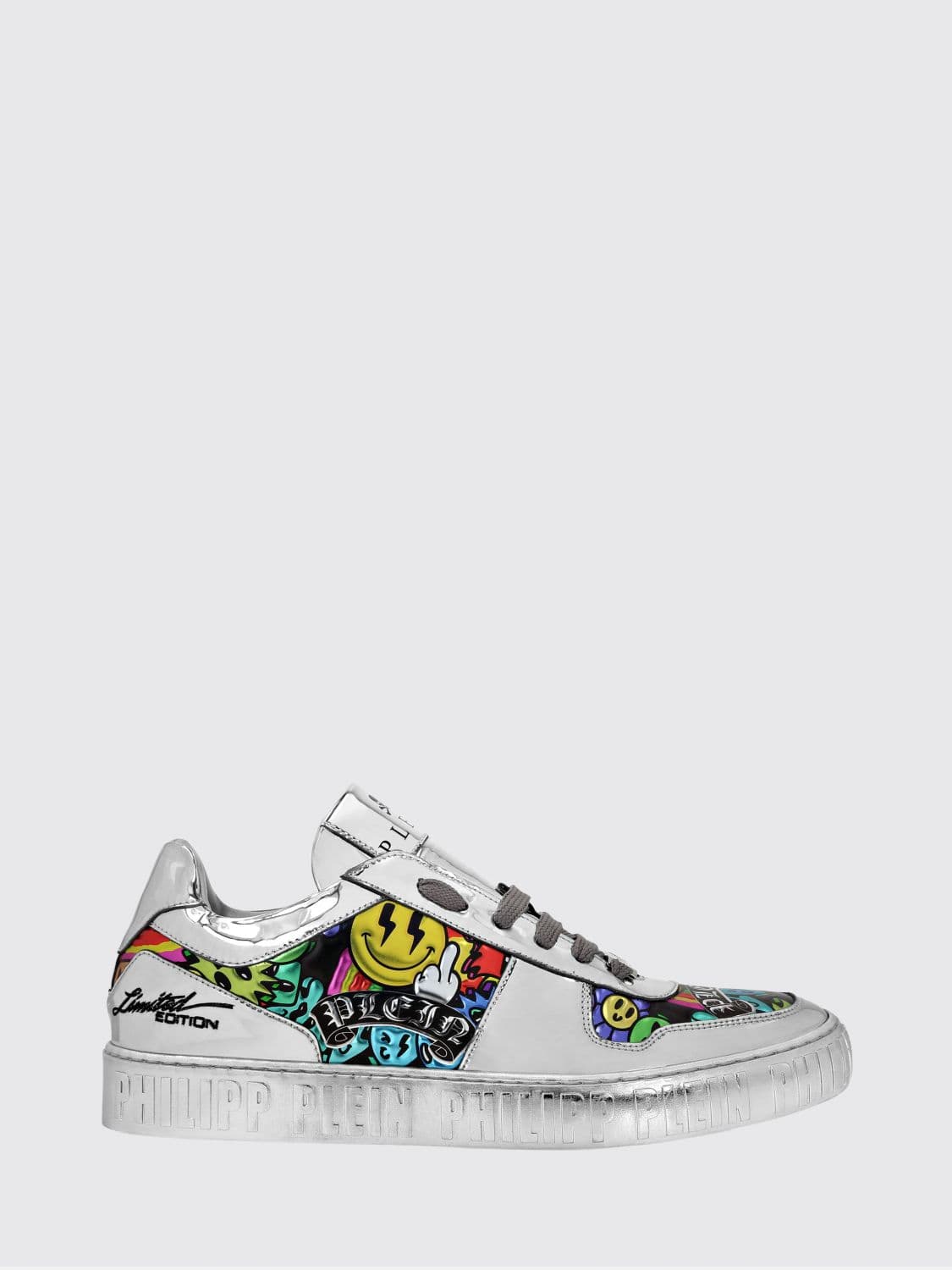 Philipp Plein Limited Edition Graphic Print Patent Leather Trainers