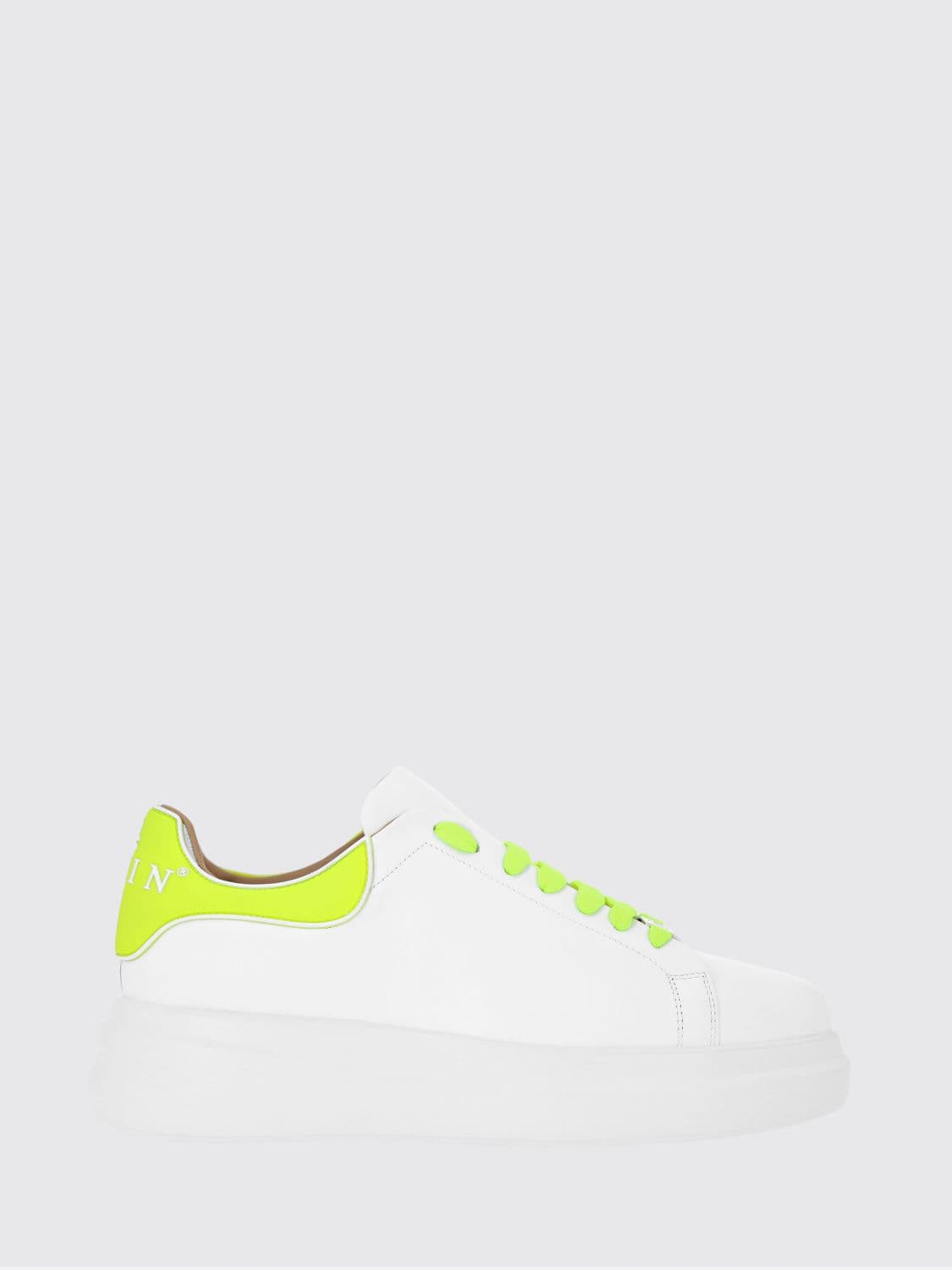 Philipp Plein Platform Sneakers in Smooth Leather with Rear Logo