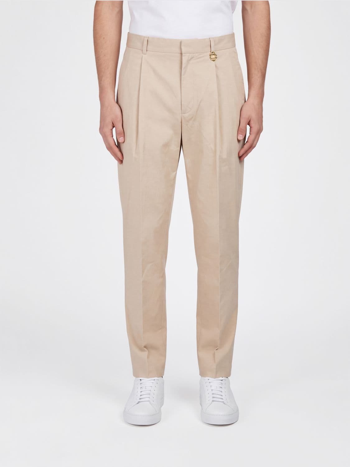 Casablanca Slim Fit Pleated Stretch-Cotton Tailored Trousers
