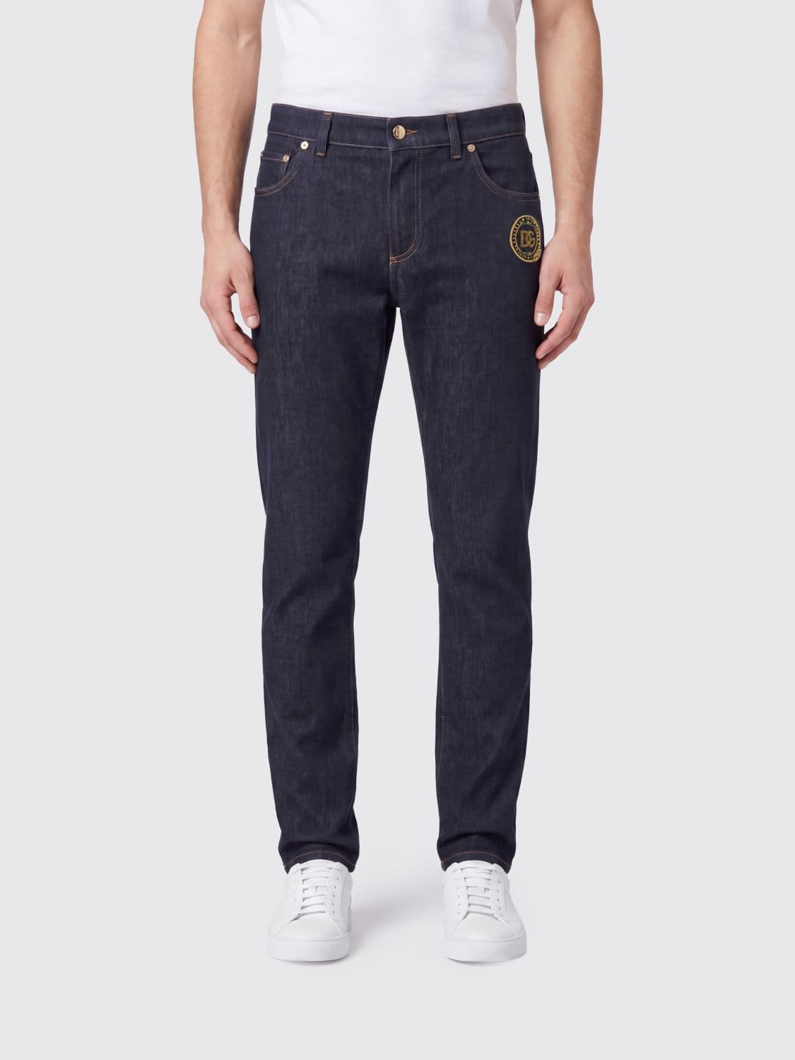 Dolce & Gabbana Mid-Rise Skinny Fit Jeans in Silk-Cotton Denim