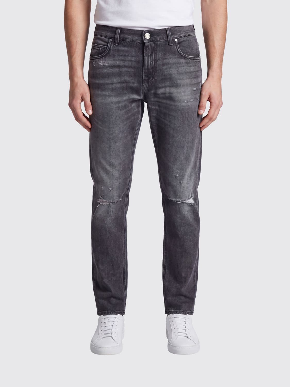 Dolce & Gabbana Slim Fit Straight-Leg Distressed Denim Jeans