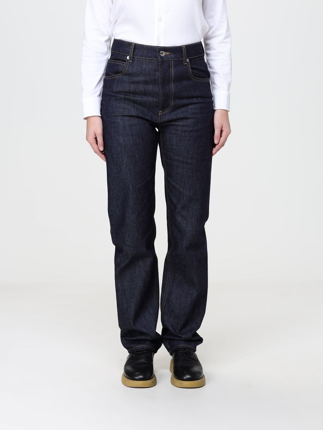 Bottega Veneta High-Waisted Straight Jeans in Cotton Denim