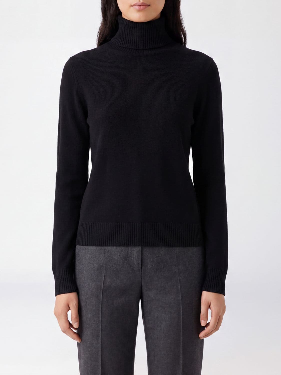 Roberto Collina Slim Fit Cashmere and Silk Blend Turtleneck Jumper