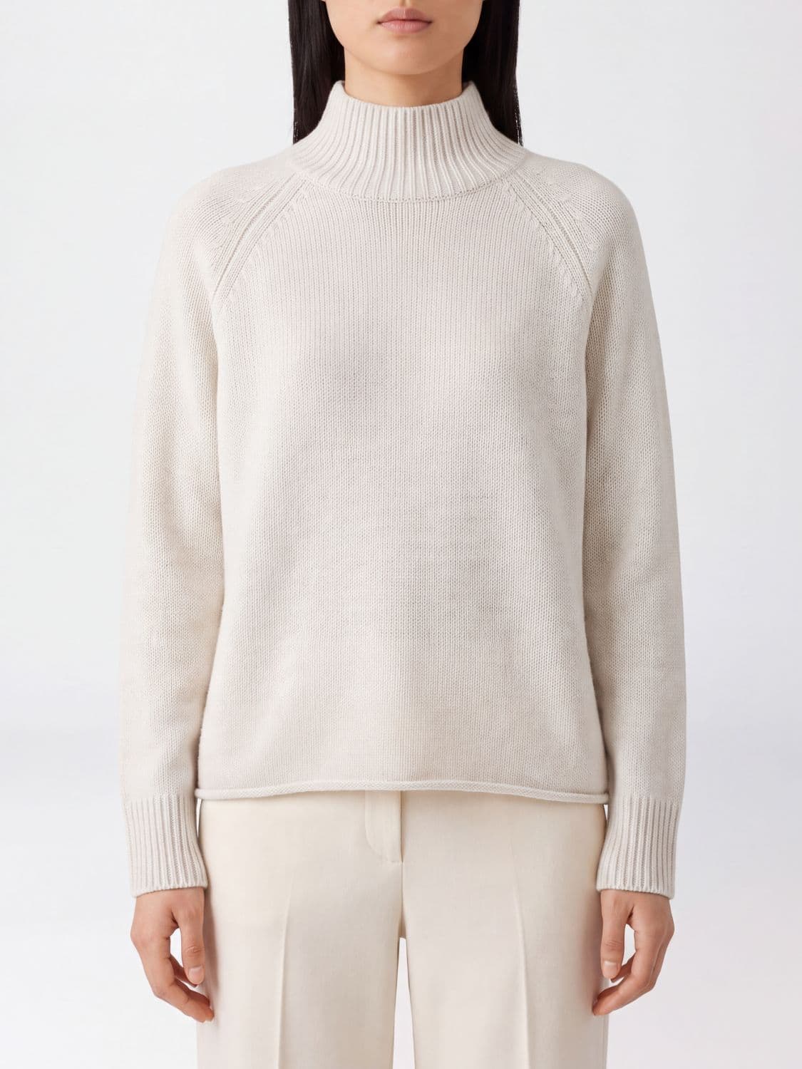 Roberto Collina Long-Sleeved Cotton Blend Turtleneck Jumper