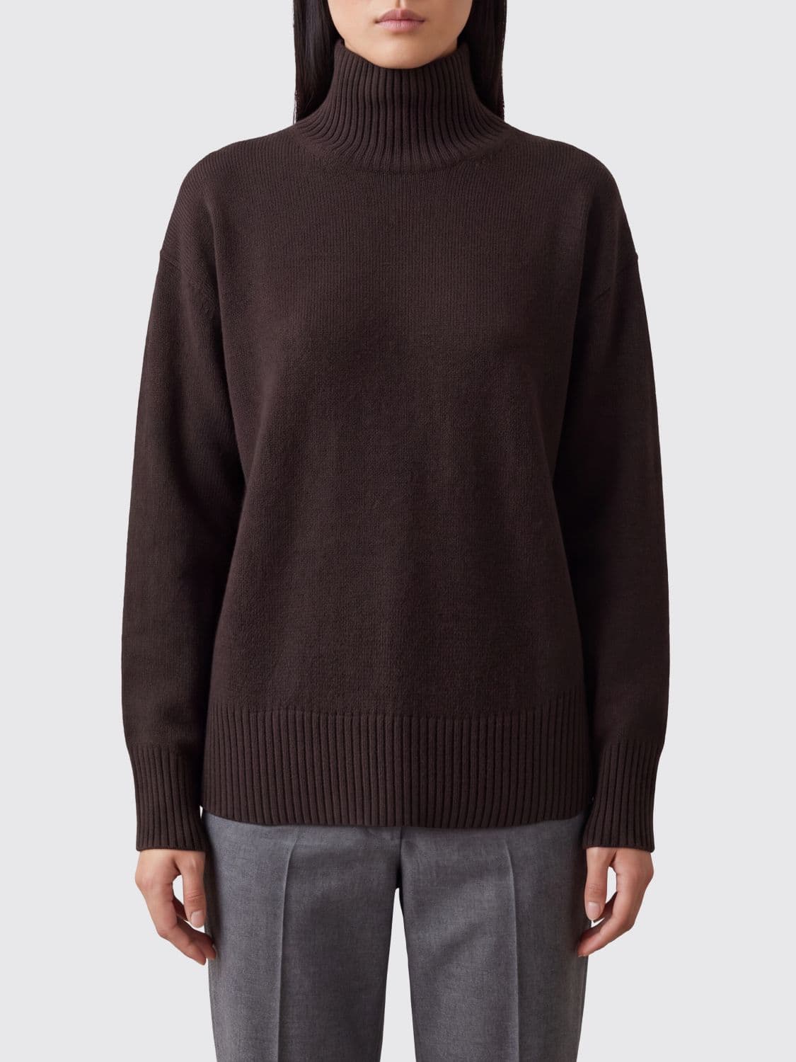 Roberto Collina Merino Wool and Cashmere Turtleneck Jumper with Ribbed Trims