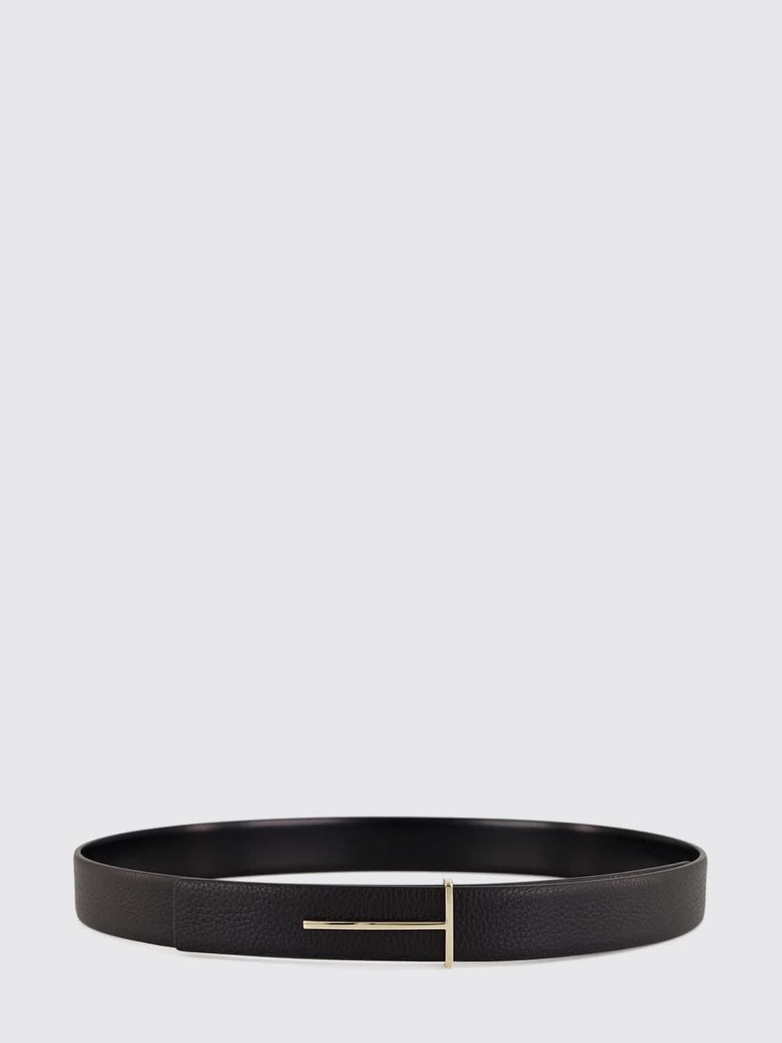Tom Ford Hammered Calfskin Belt with Monogram Buckle