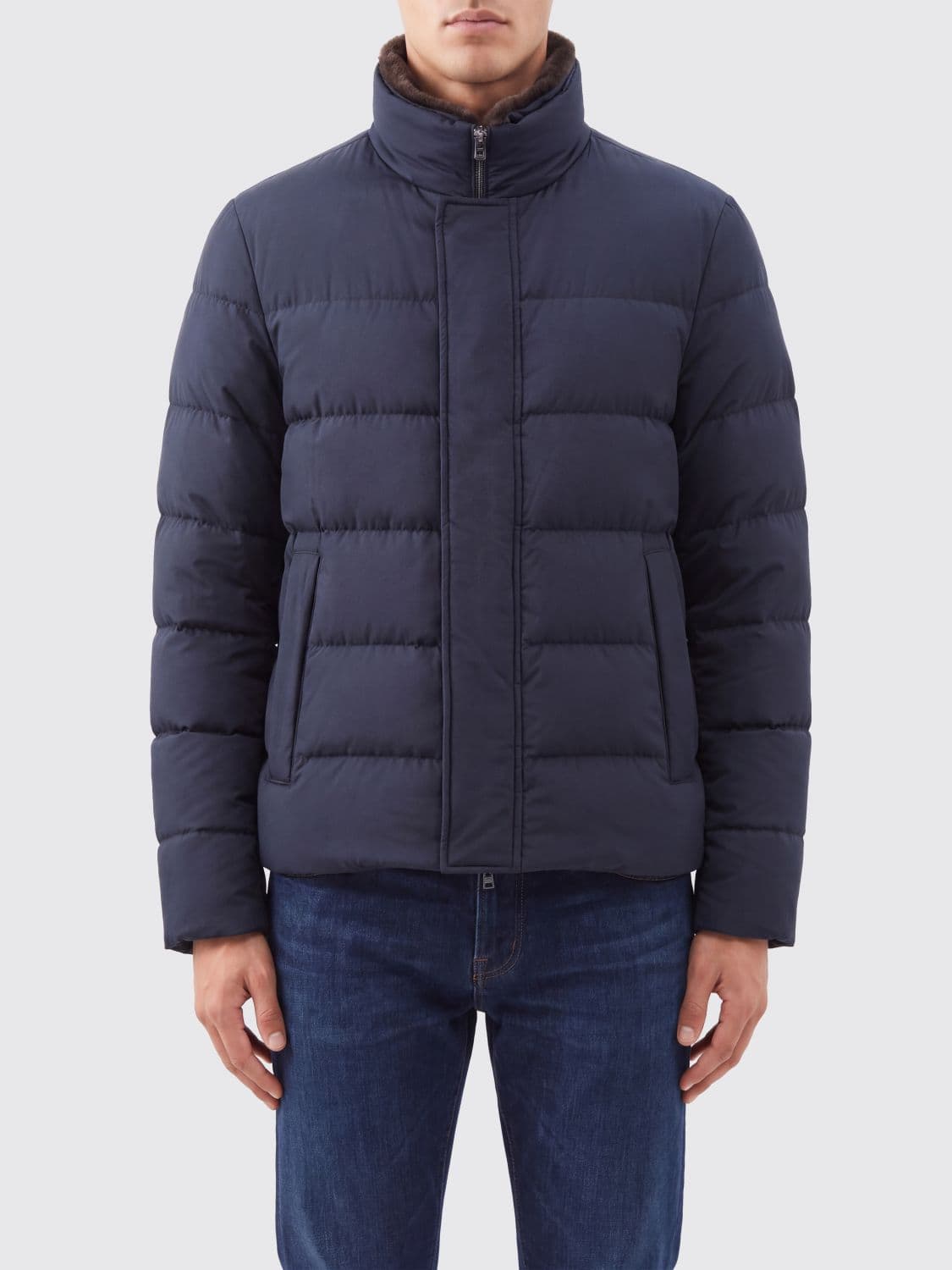 Herno High Neck Quilted Down Jacket in Water-Repellent Nylon