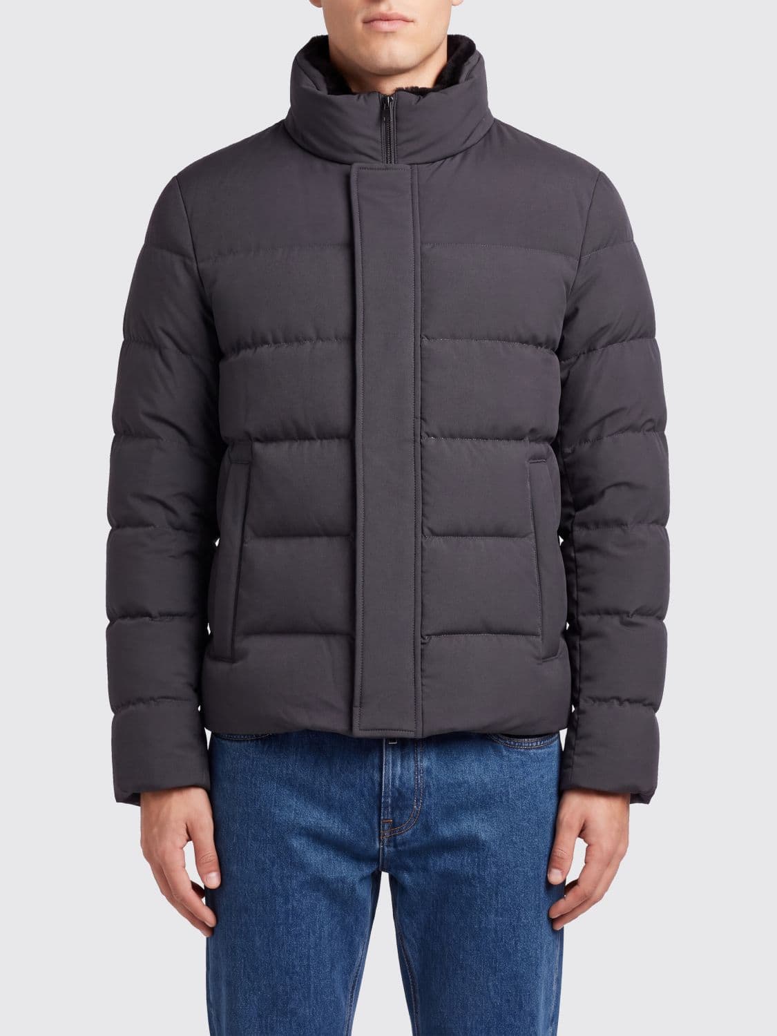 Herno High Neck Quilted Down Jacket in Water-Repellent Nylon