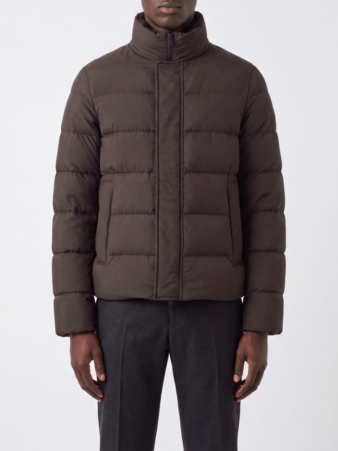 Herno High Neck Quilted Down Jacket in Water-Repellent Nylon