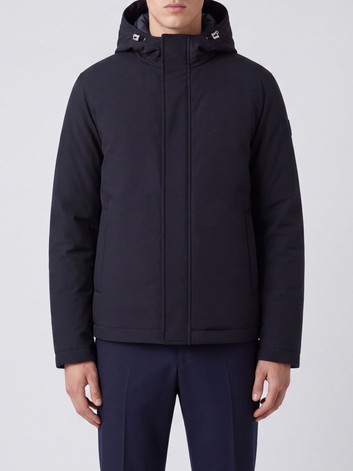Herno Hooded Padded Windbreaker Jacket in Water-Repellent Nylon