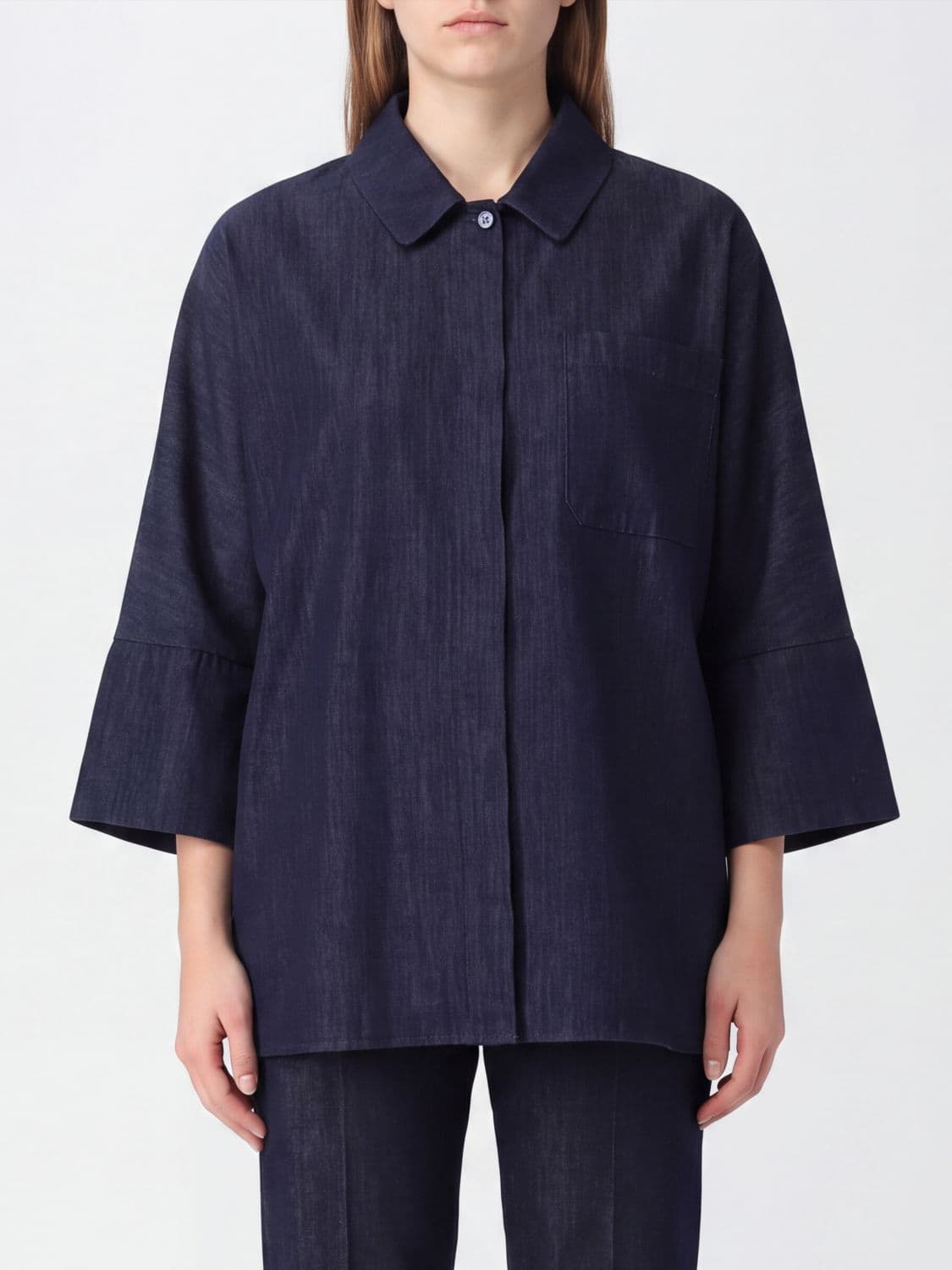 's Max Mara Relaxed Fit Cotton Shirt with Concealed Buttoning