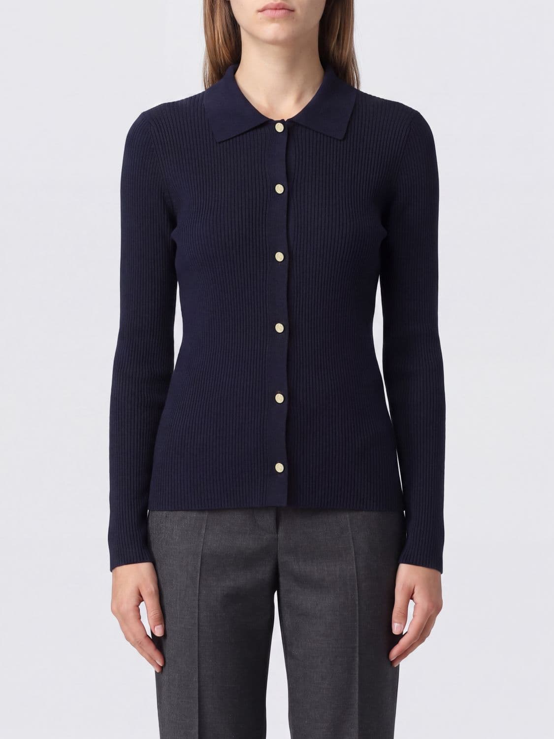 's Max Mara Slim Fit Polo Jumper in Pure Virgin Wool