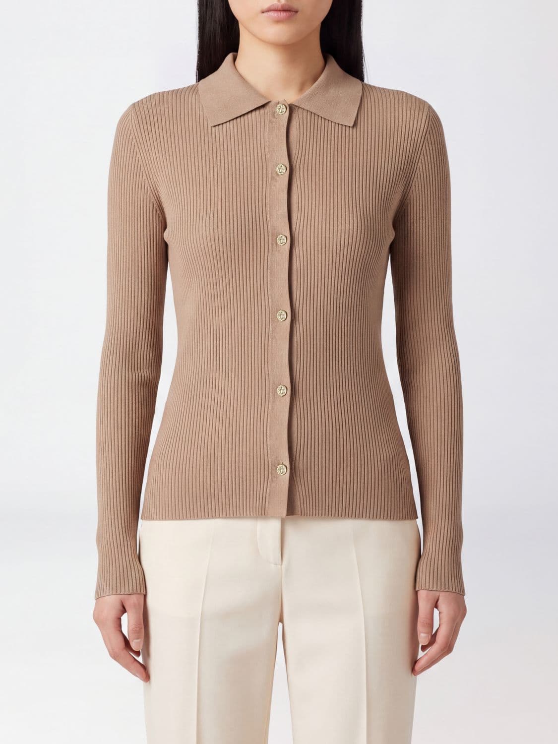 's Max Mara Slim Fit Polo Jumper in Pure Virgin Wool