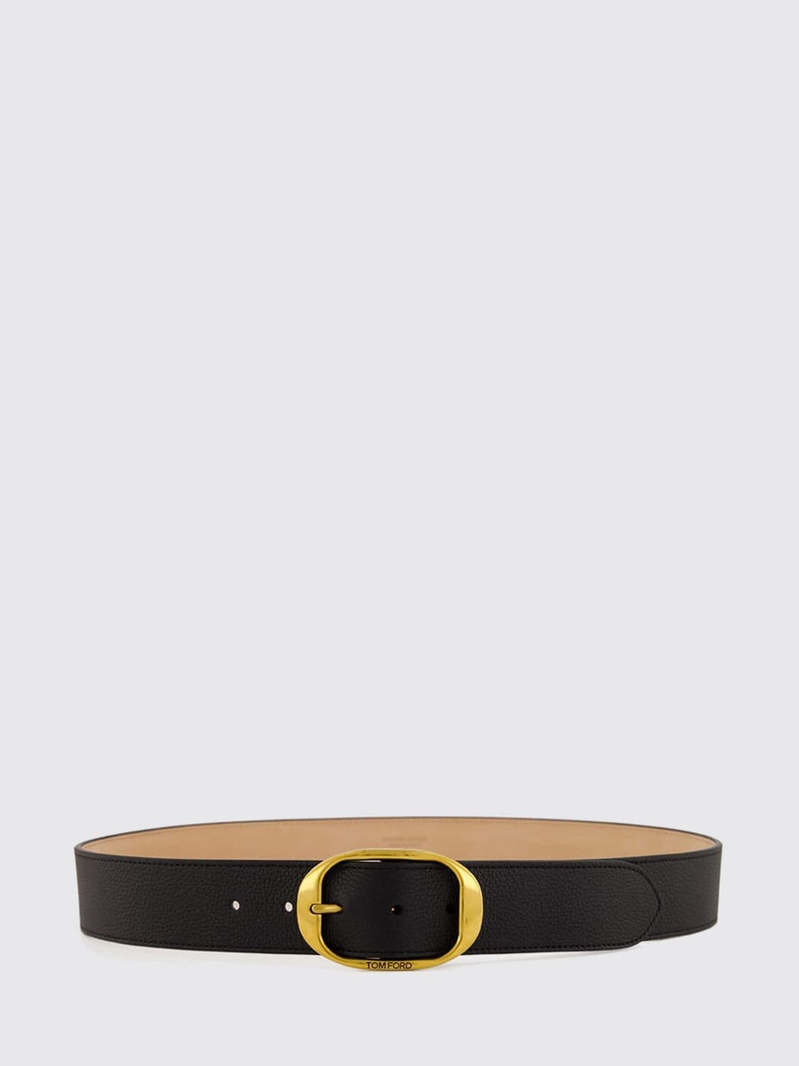 Tom Ford Grained Calfskin Belt with Engraved Logo