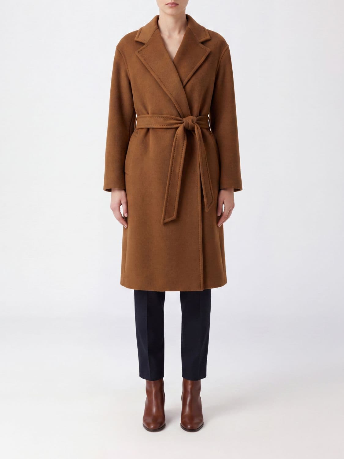 Max Mara Belted Robe Coat in 100% Pure Cashmere