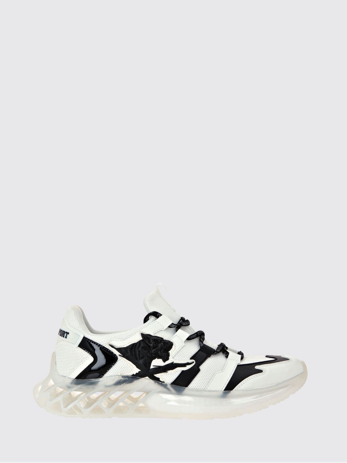 Plein Sport Runner Tiger Bicolor Abstract Print Mesh Sneakers