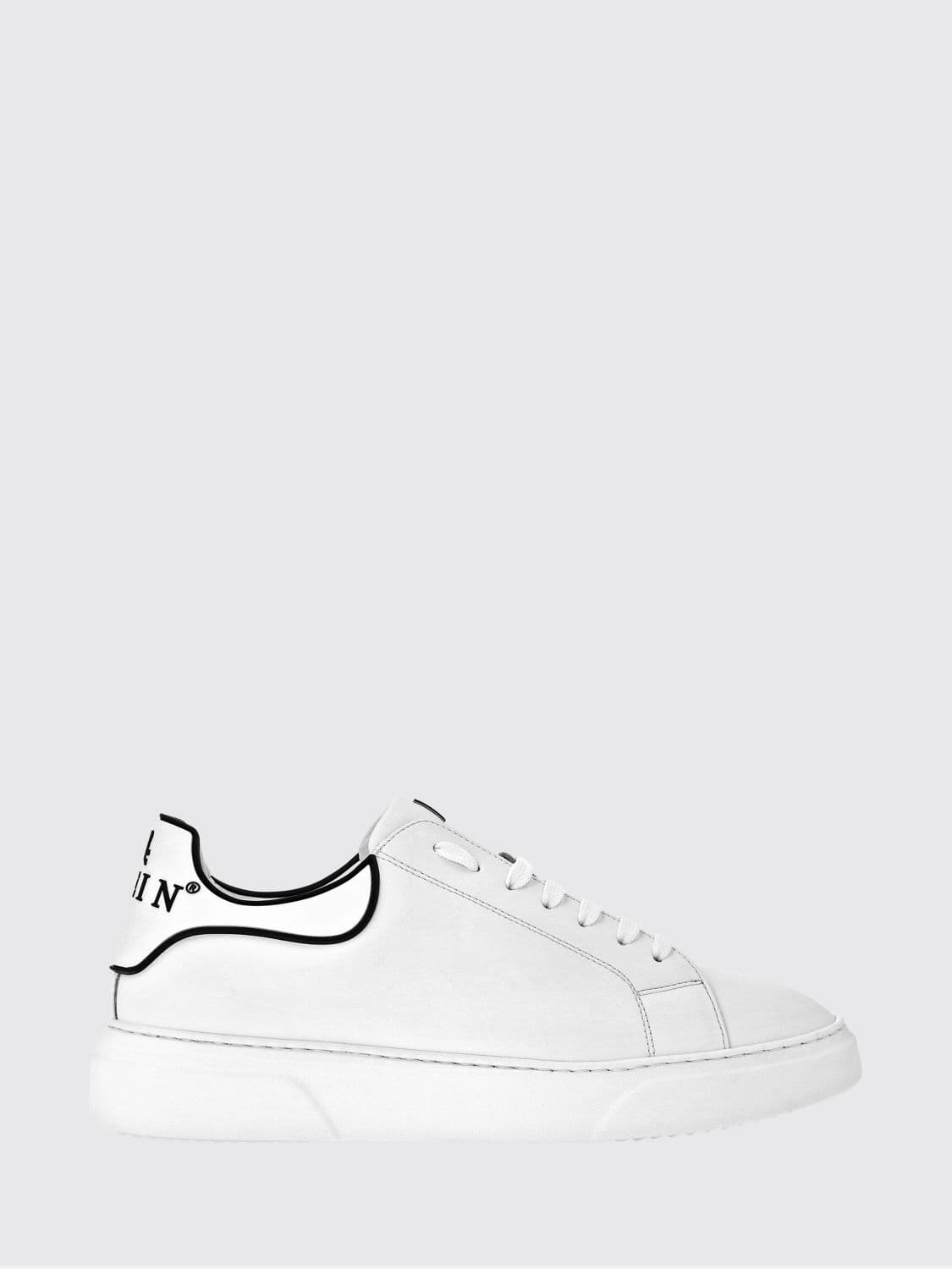 Philipp Plein Big Bang Skull Low-Top Sneakers in Smooth Leather with Logo