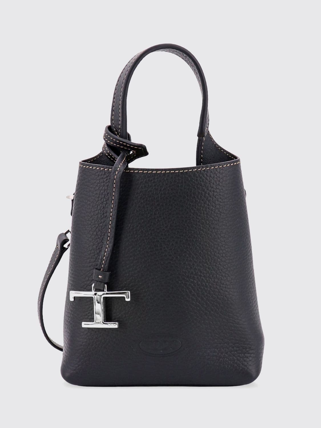 Tod's Mini Handbag in Hammered Leather with Logo Charm · OS