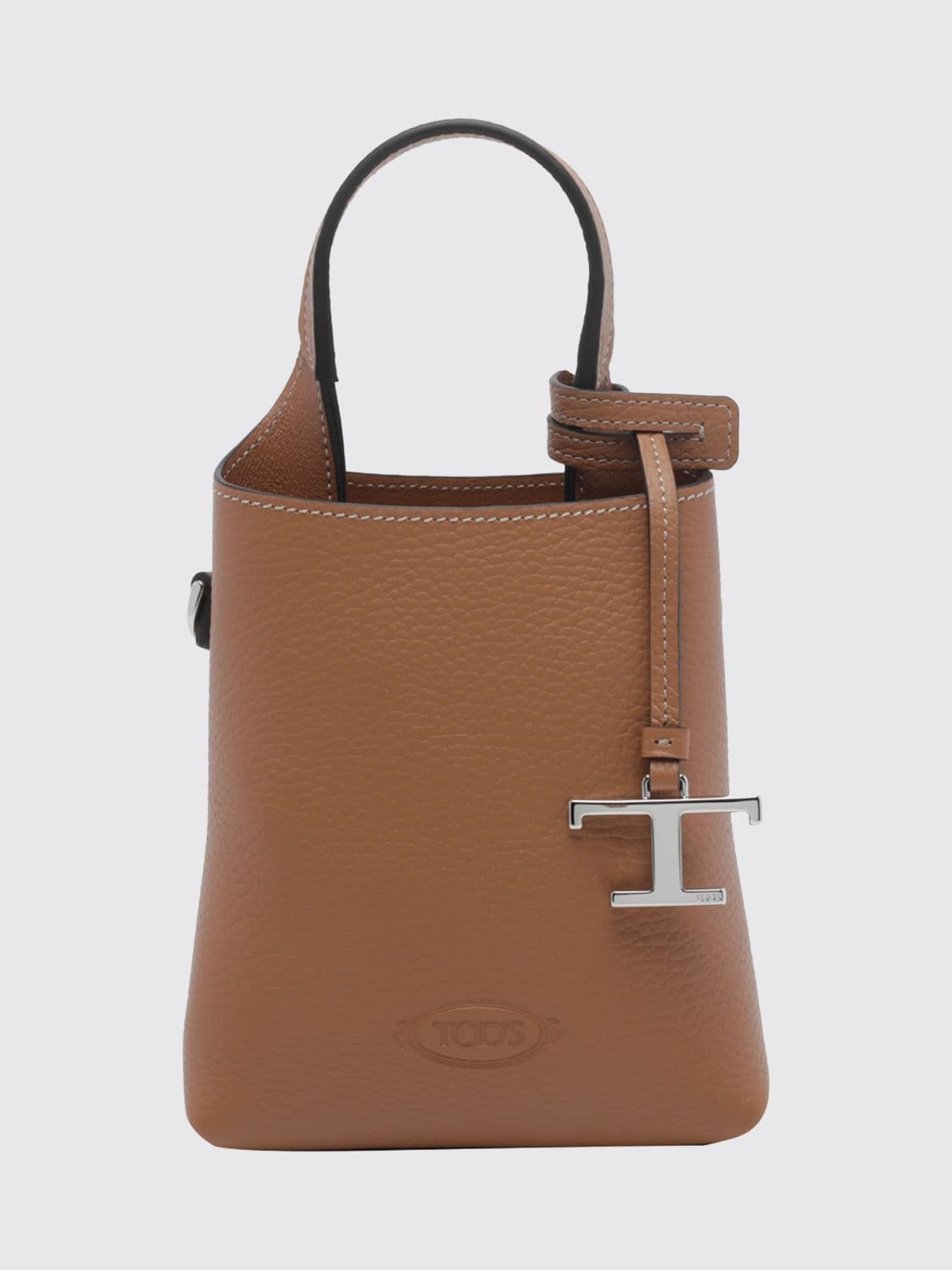 Tod's Mini Handbag in Hammered Leather with Logo Charm · OS