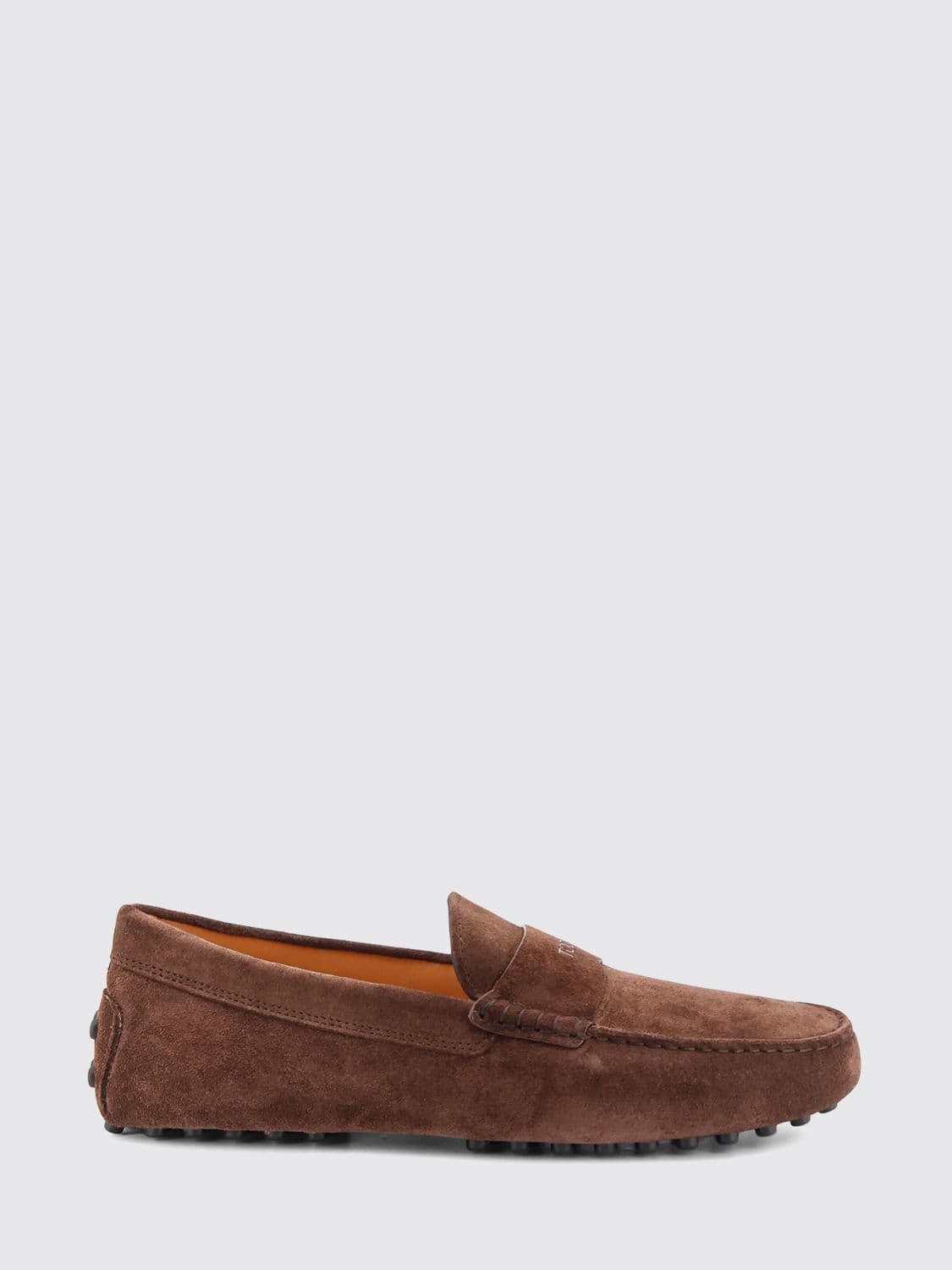 Tod's Suede Driver Loafers with Strap and Rubber Pebbles