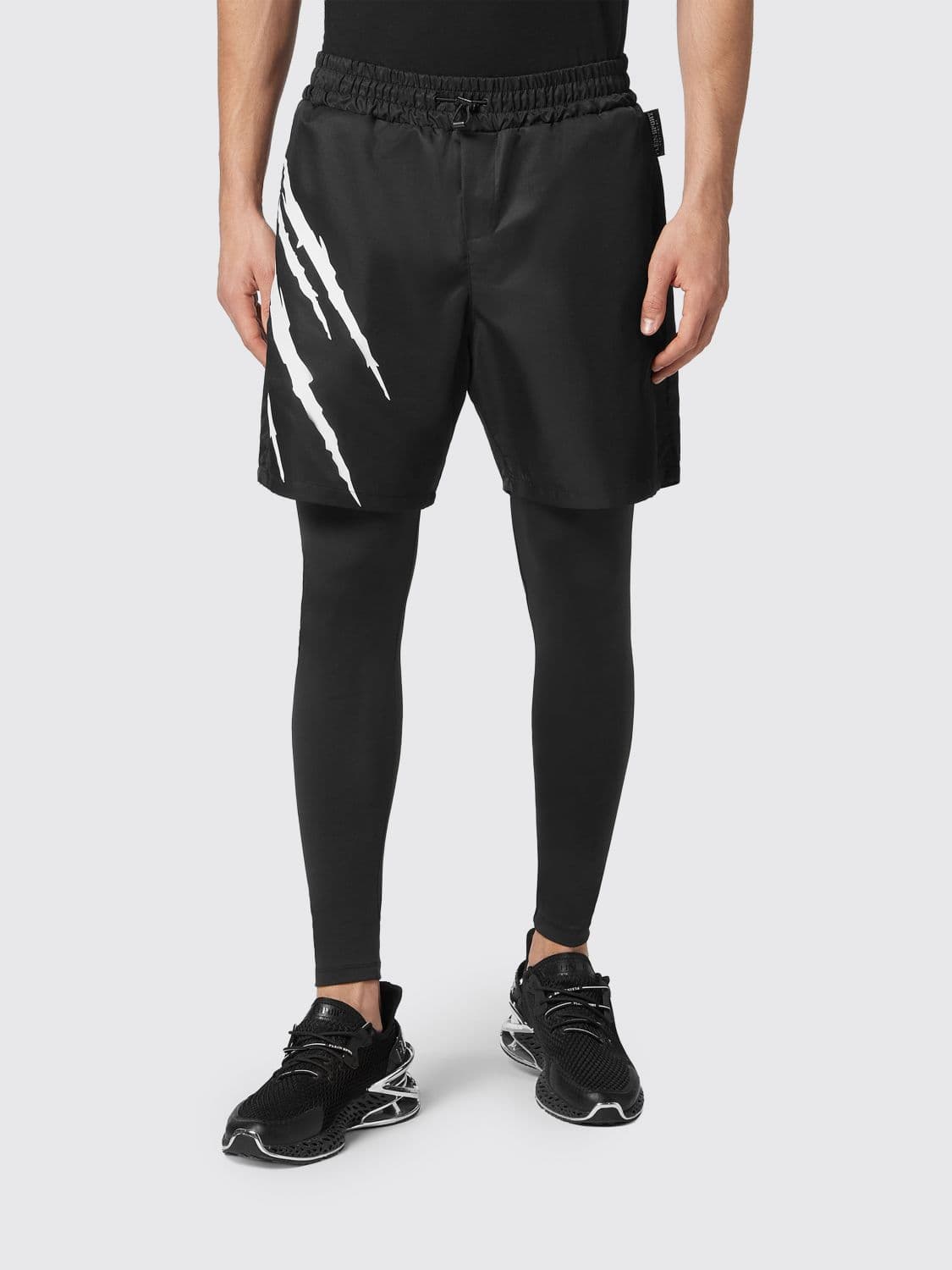 Plein Sport Skinny Fit Double-Layer Stretch Technical Fabric Jogging Trousers
