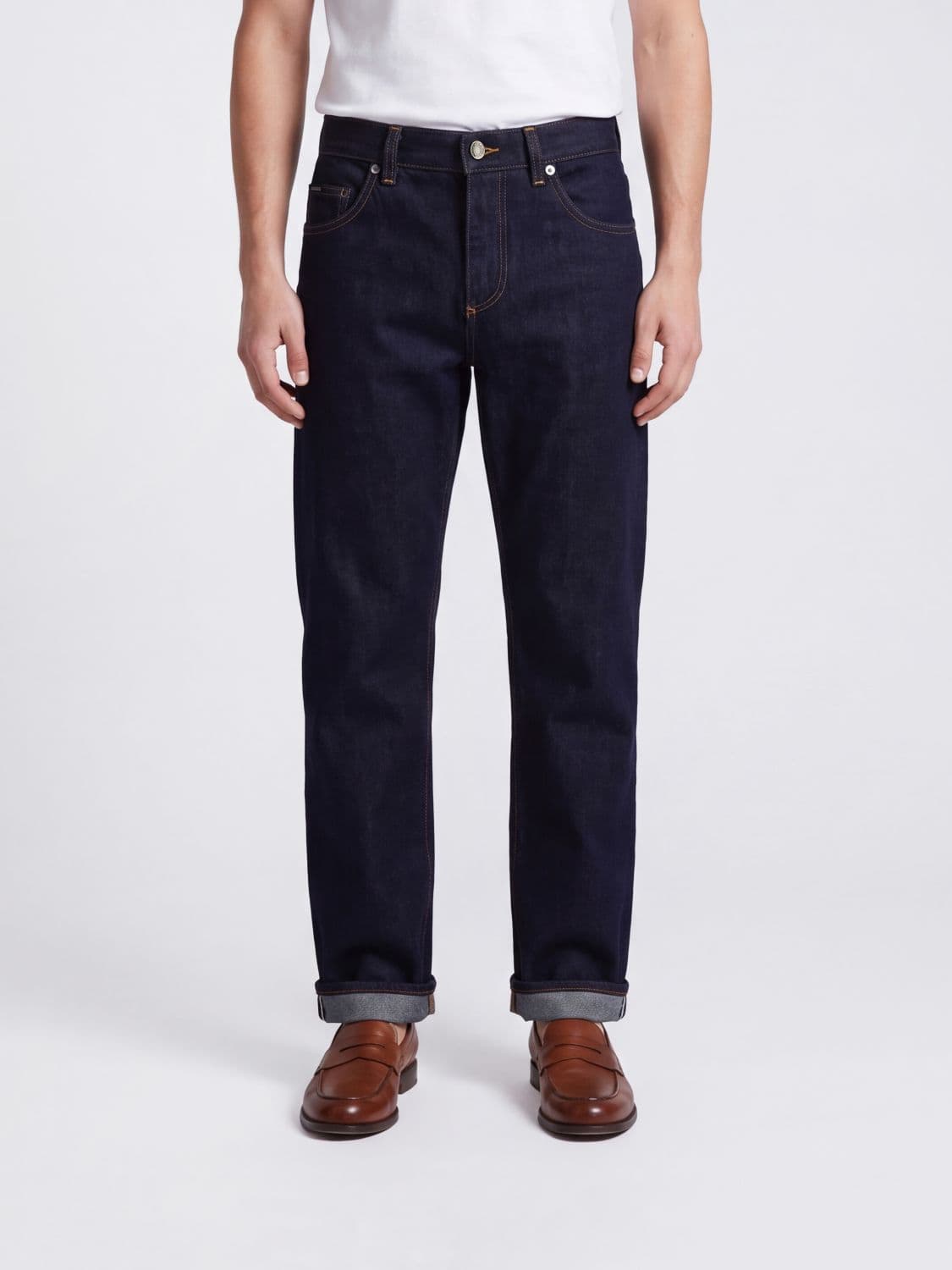 Dolce & Gabbana Regular Fit Straight-Leg Jeans in Black Cotton Denim