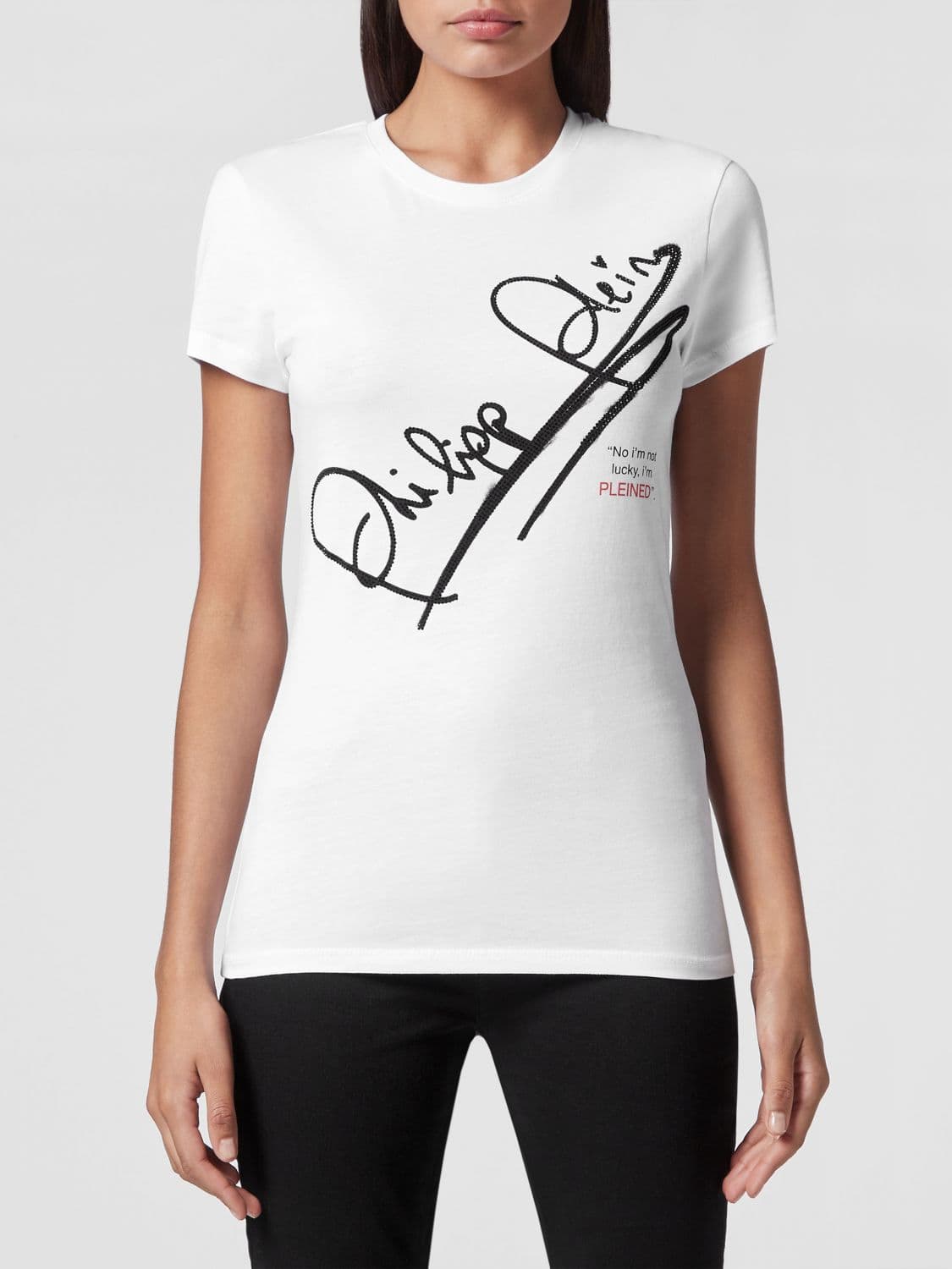 Philipp Plein Slim Fit Jersey T-shirt with Contrast Logo Print