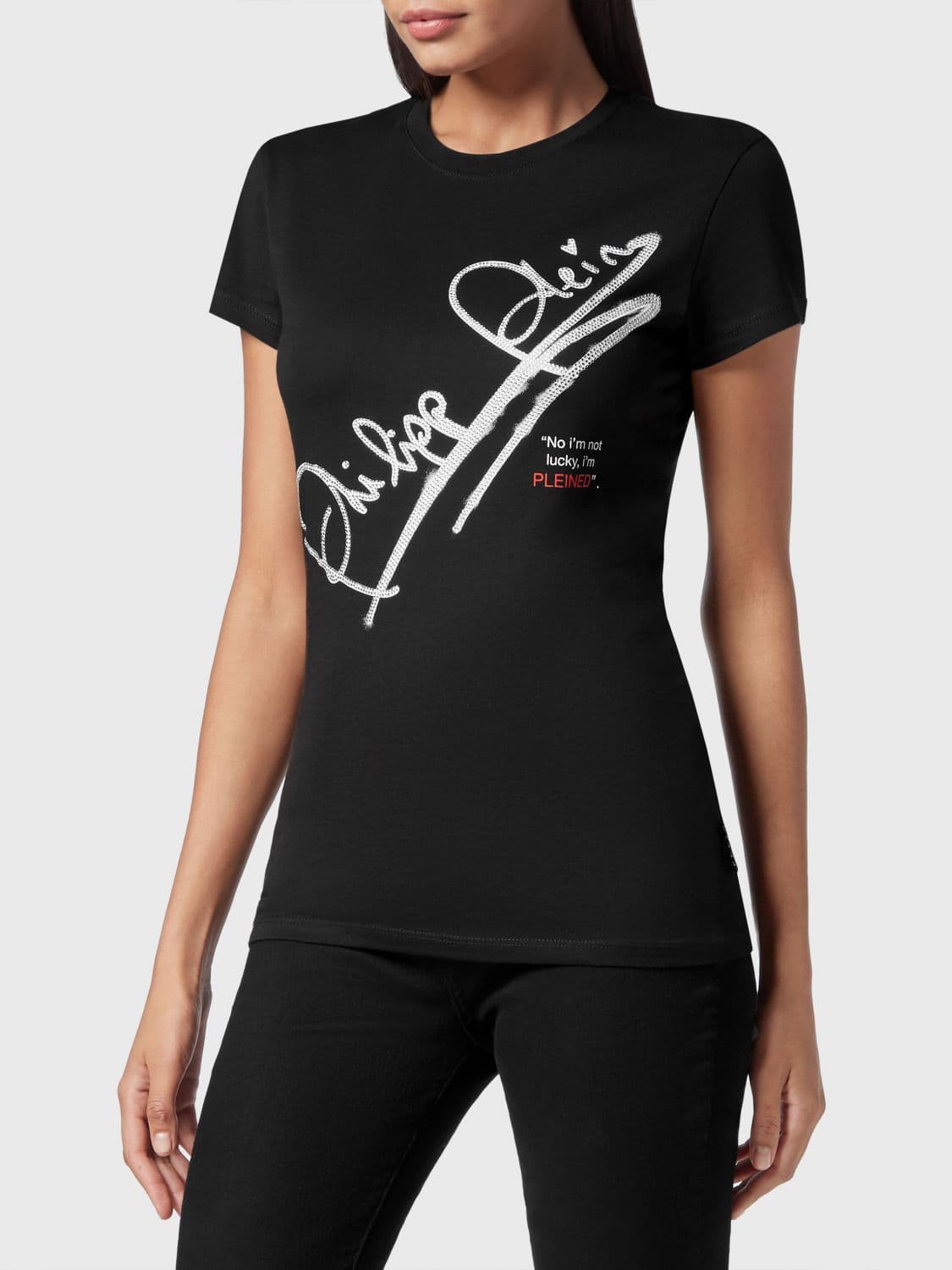 Philipp Plein Slim Fit Jersey T-shirt with Contrast Logo Print