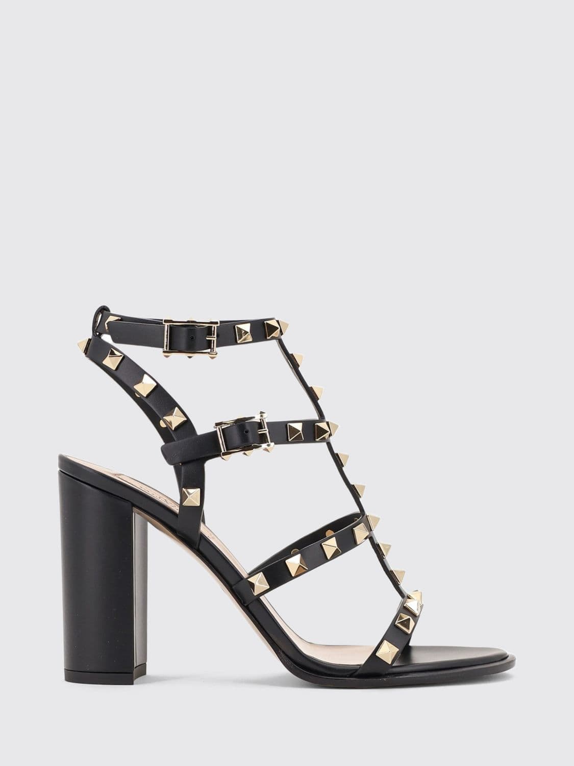 Valentino Garavani Rockstud T-Strap High-Heeled Sandals in Leather