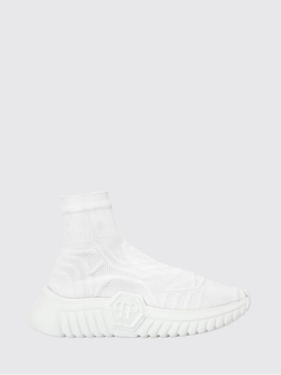 Philipp Plein High-Top Knit Sock Sneakers with Chunky Sole