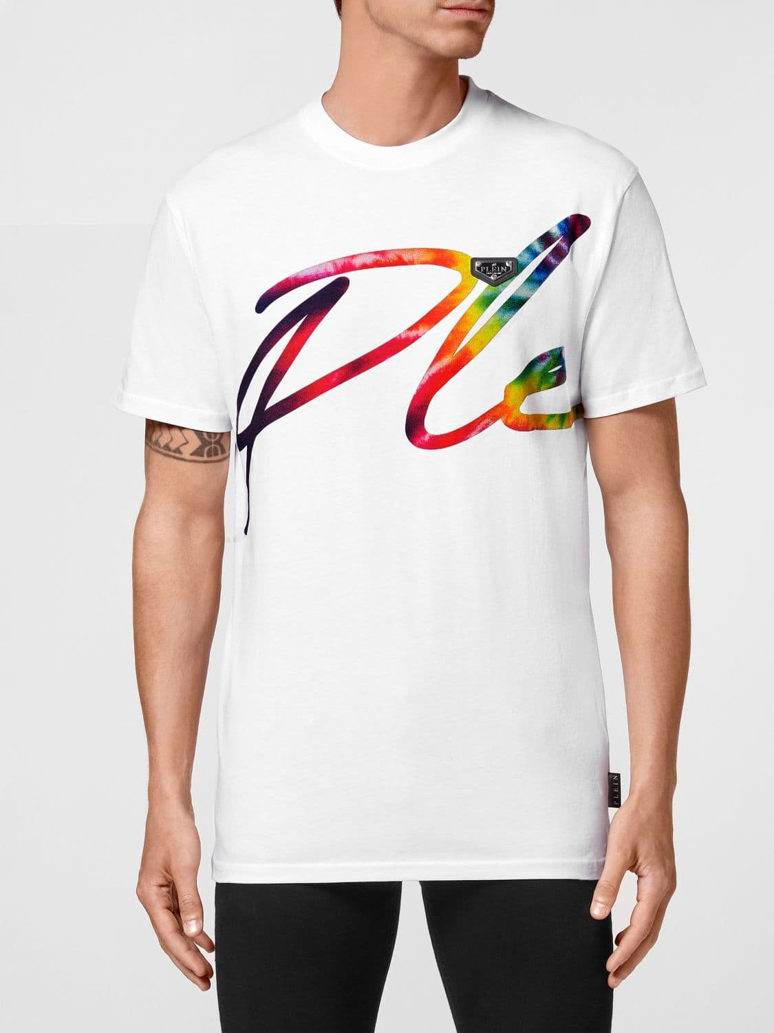 Philipp Plein Short-Sleeved Jersey T-shirt with Contrast Logo Print