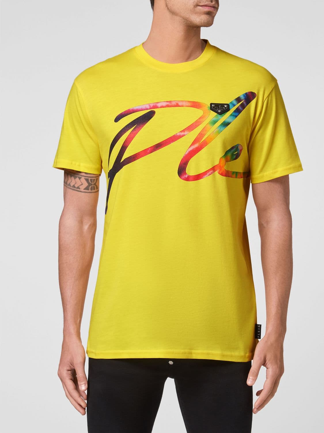 Philipp Plein Short-Sleeved Jersey T-shirt with Contrast Logo Print