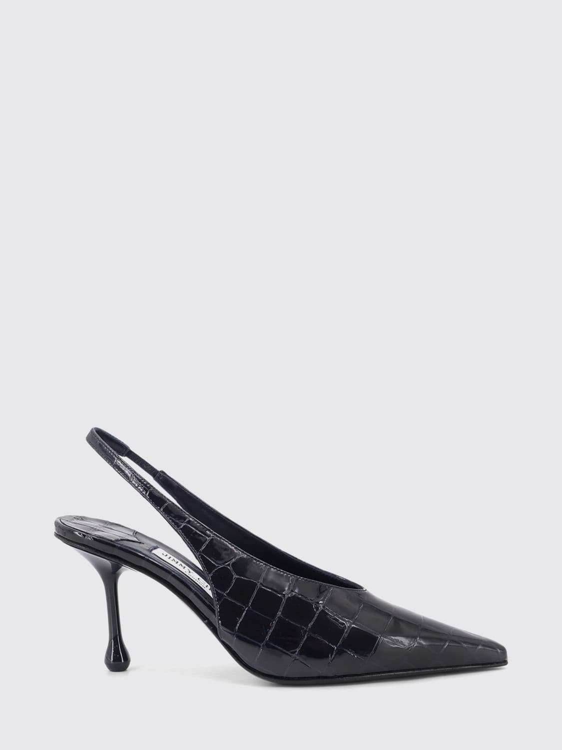 Jimmy Choo Isa Croc-Effect Leather Slingback Pumps with High Heel