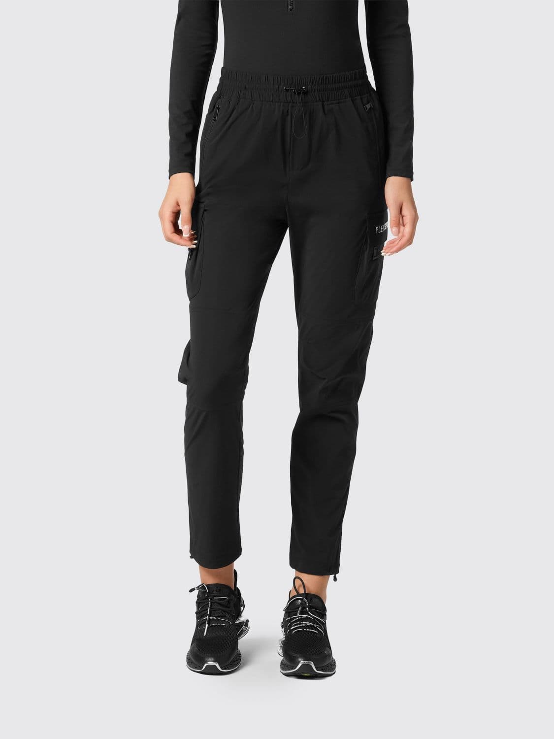 Plein Sport High-Waisted Slim Fit Technical Fabric Cargo Trousers