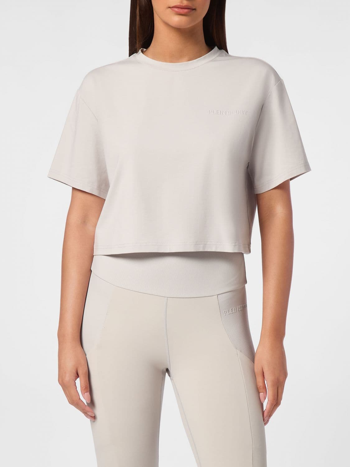 Plein Sport Crewneck Cotton Jersey T-Shirt with Dropped Shoulders