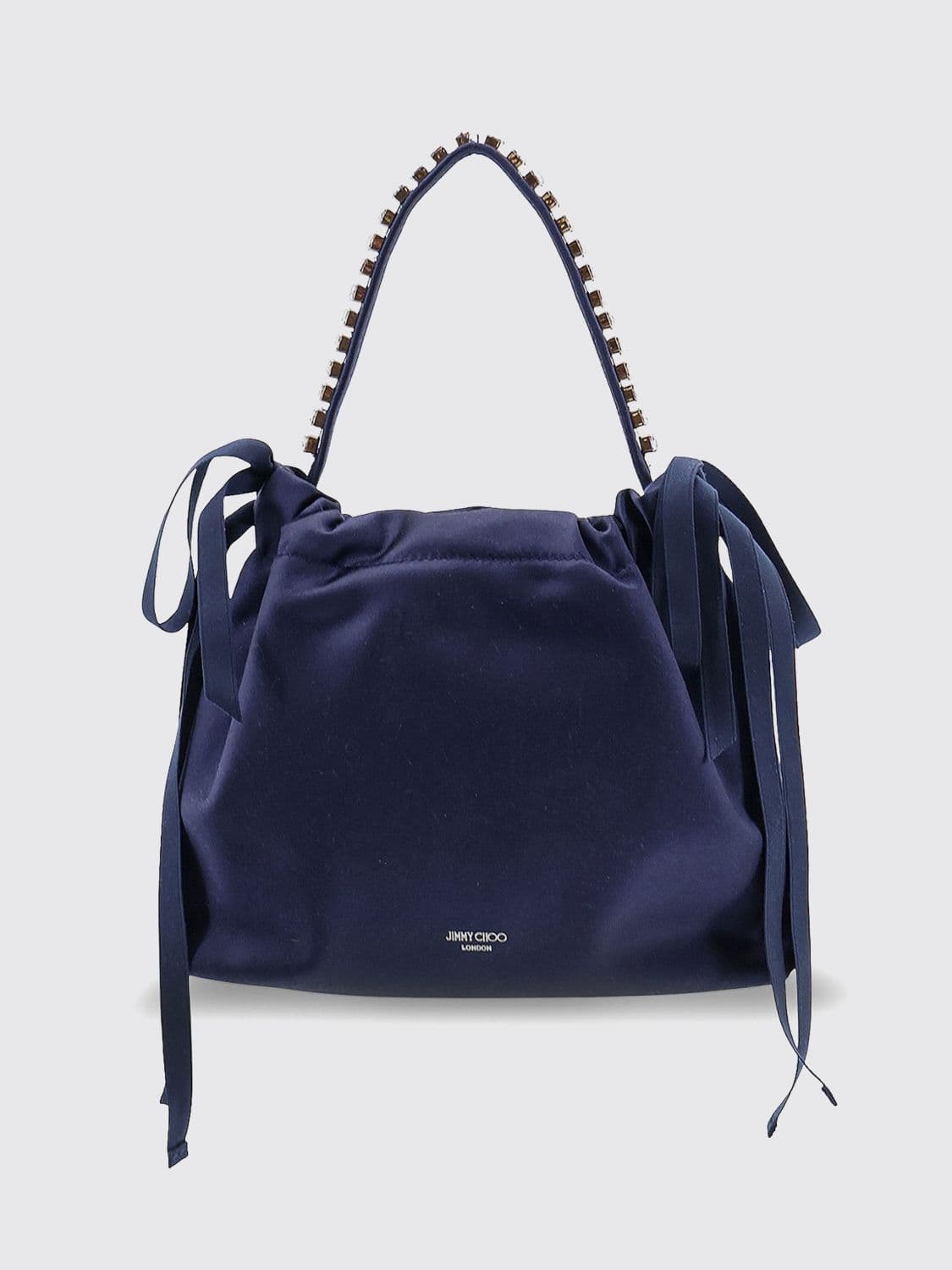 Jimmy Choo Mini Satin Bucket Bag with Jewelled Handle · OS