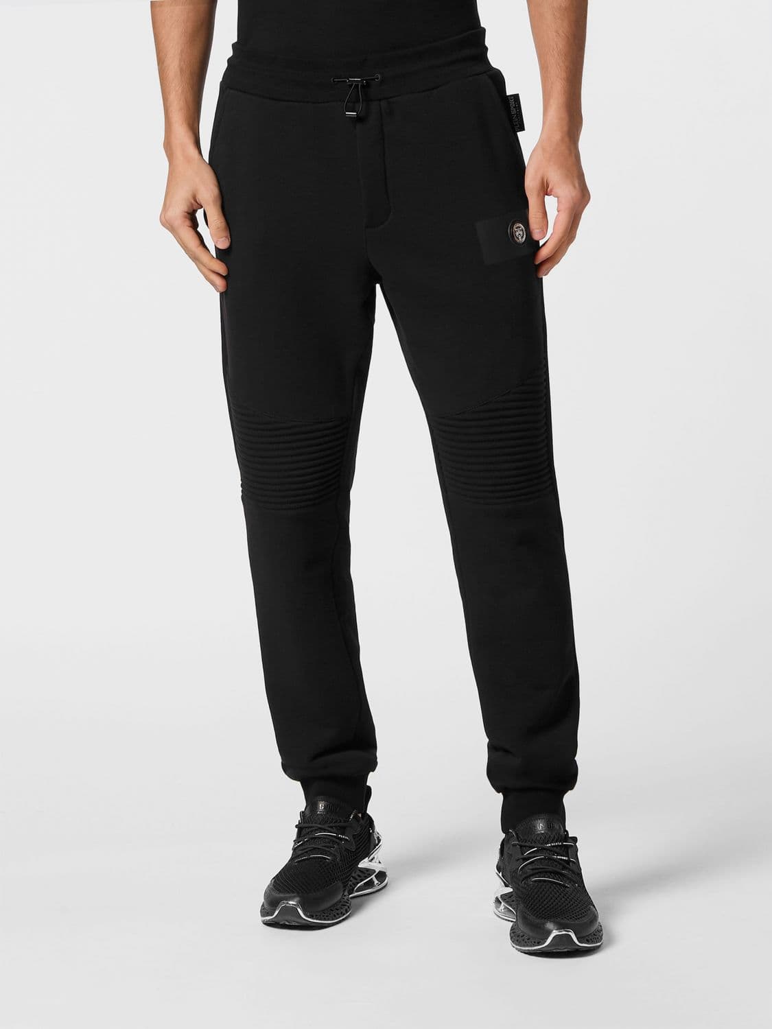 Plein Sport Slim Fit Jersey Jogging Trousers with Drawstring Waist