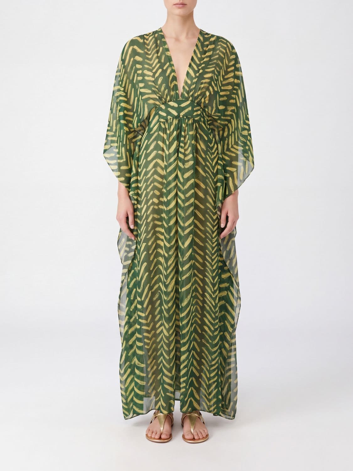Johanna Ortiz Recycled Polyester Long Kaftan with Kimono Sleeves · 6