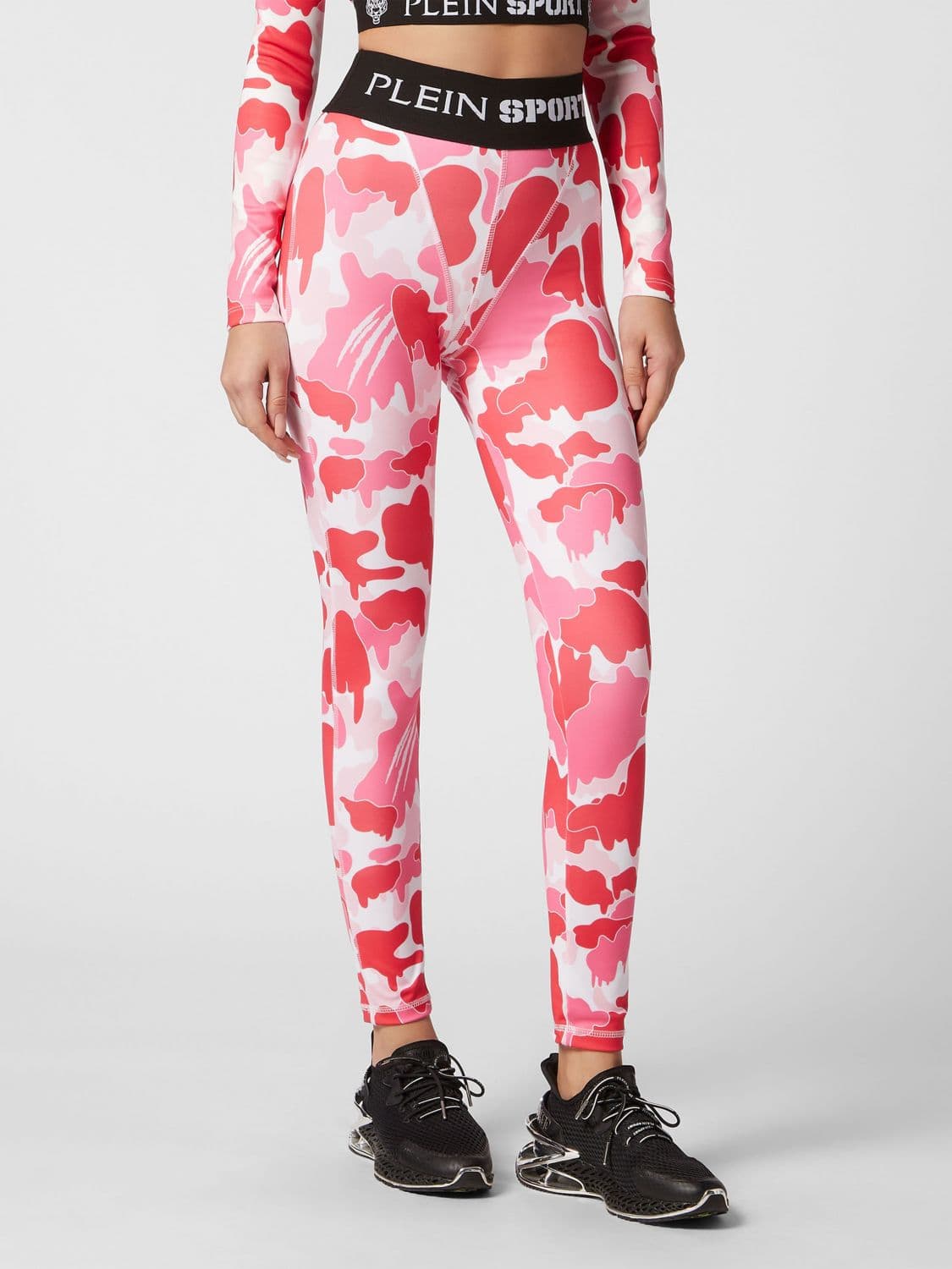 Plein Sport High-Waisted Camouflage Print Leggings in Technical Fabric