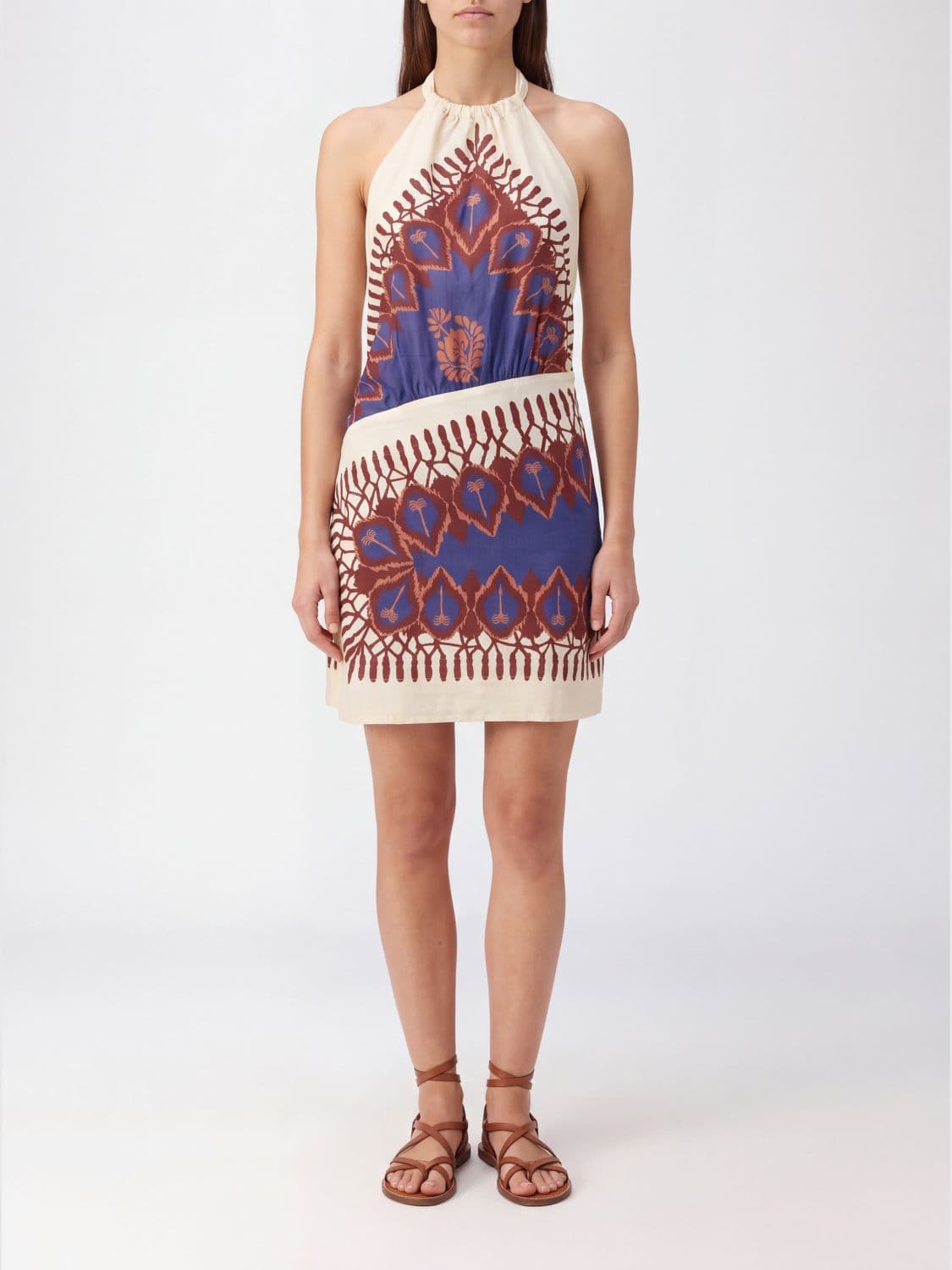Johanna Ortiz Floral Print Halter-Neck Cotton Sheath Mini Dress · 6