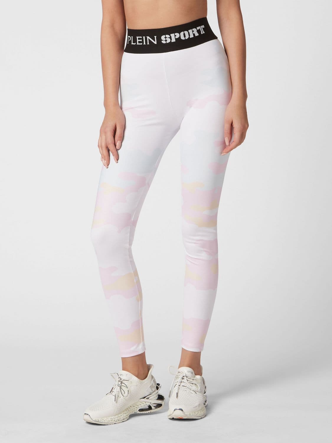 Plein Sport High-Waisted Camouflage Print Skinny Leggings