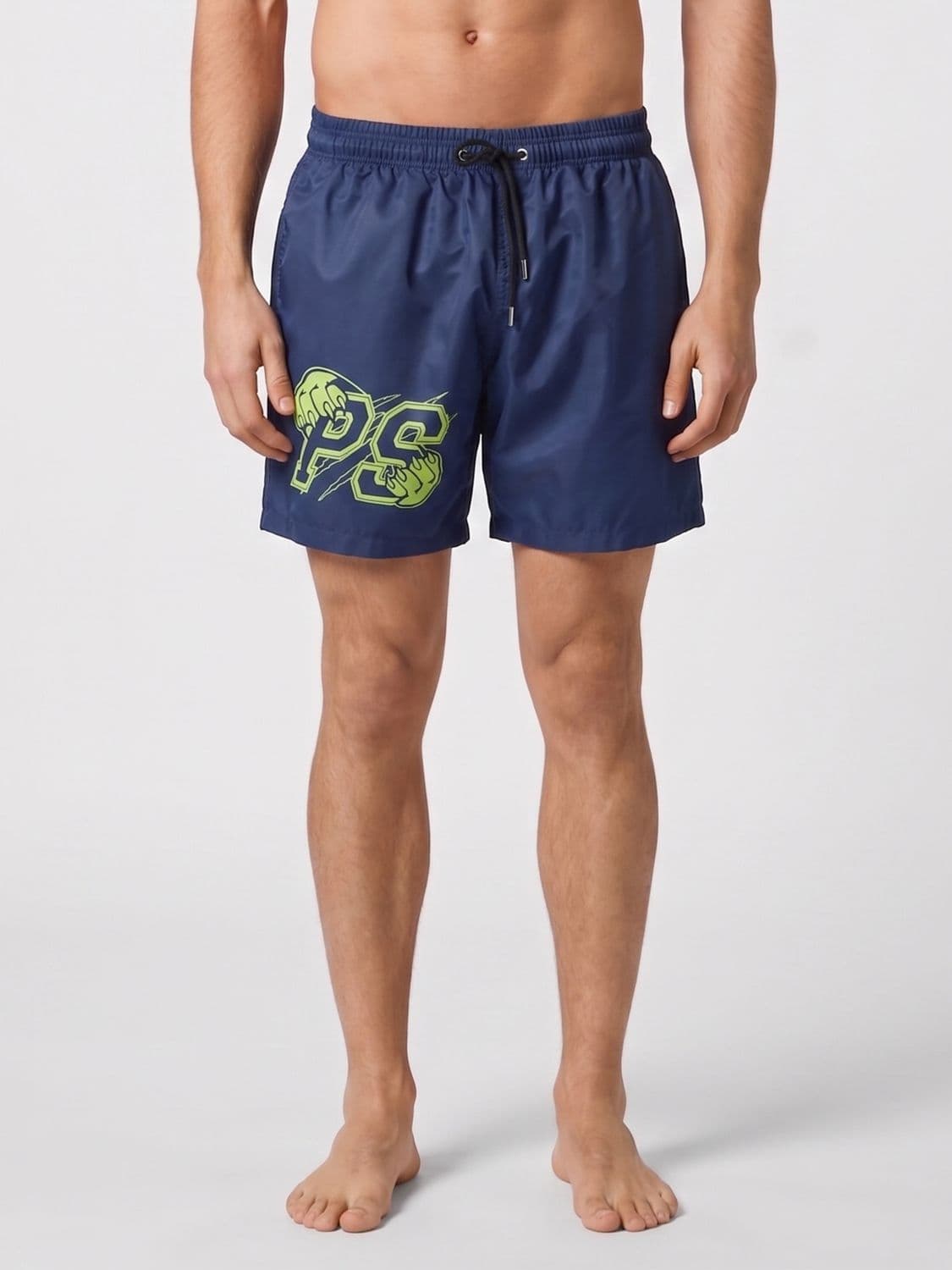 Plein Sport All-Over Monogram Print Nylon Swim Trunks
